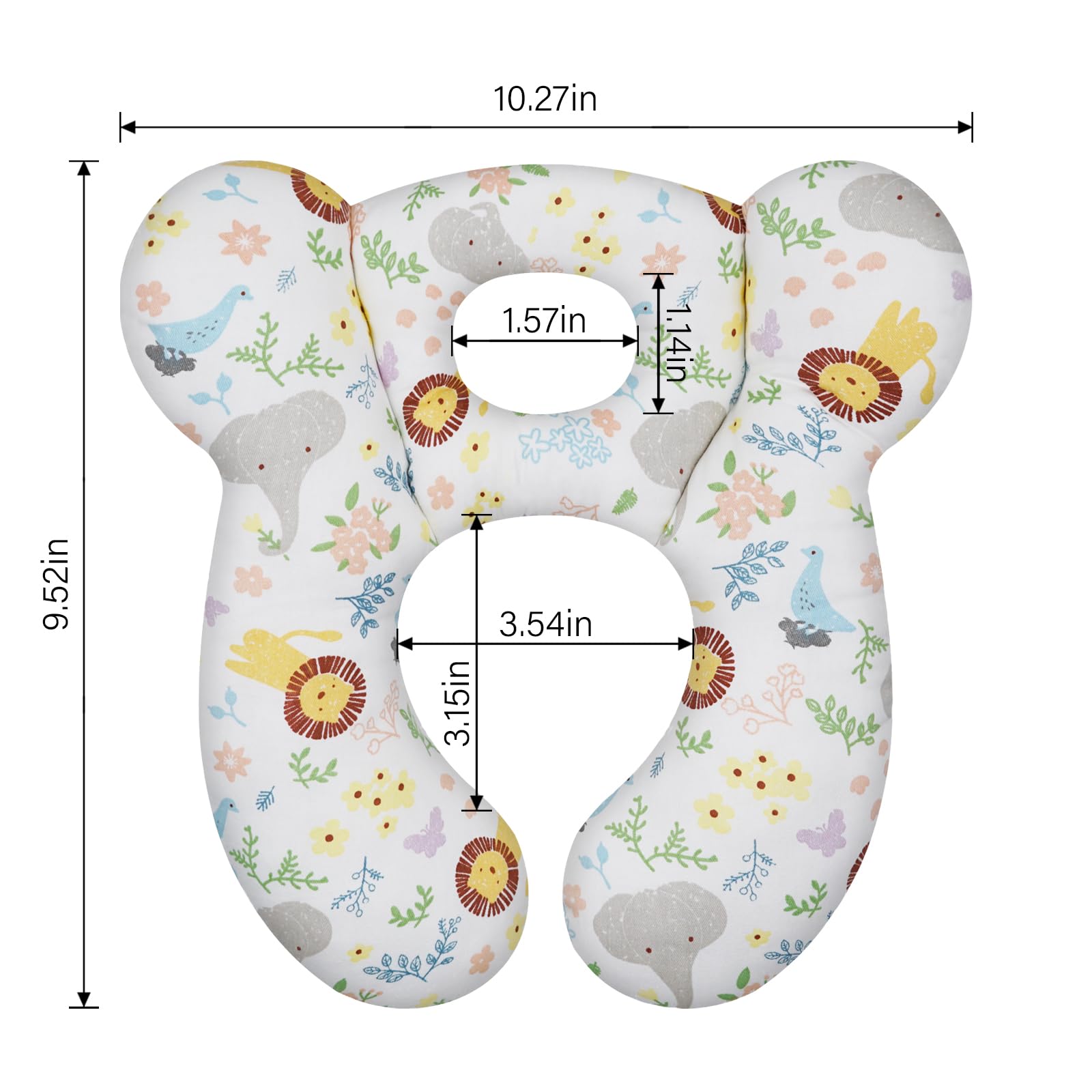 Baby Travel Pillow, Upgrade U-Shape Infant Pillow for Car Seat Pushchair and Stroller, Soft Comfortable Sleep Cushion for Kids Newborn and Toddler -Lion White
