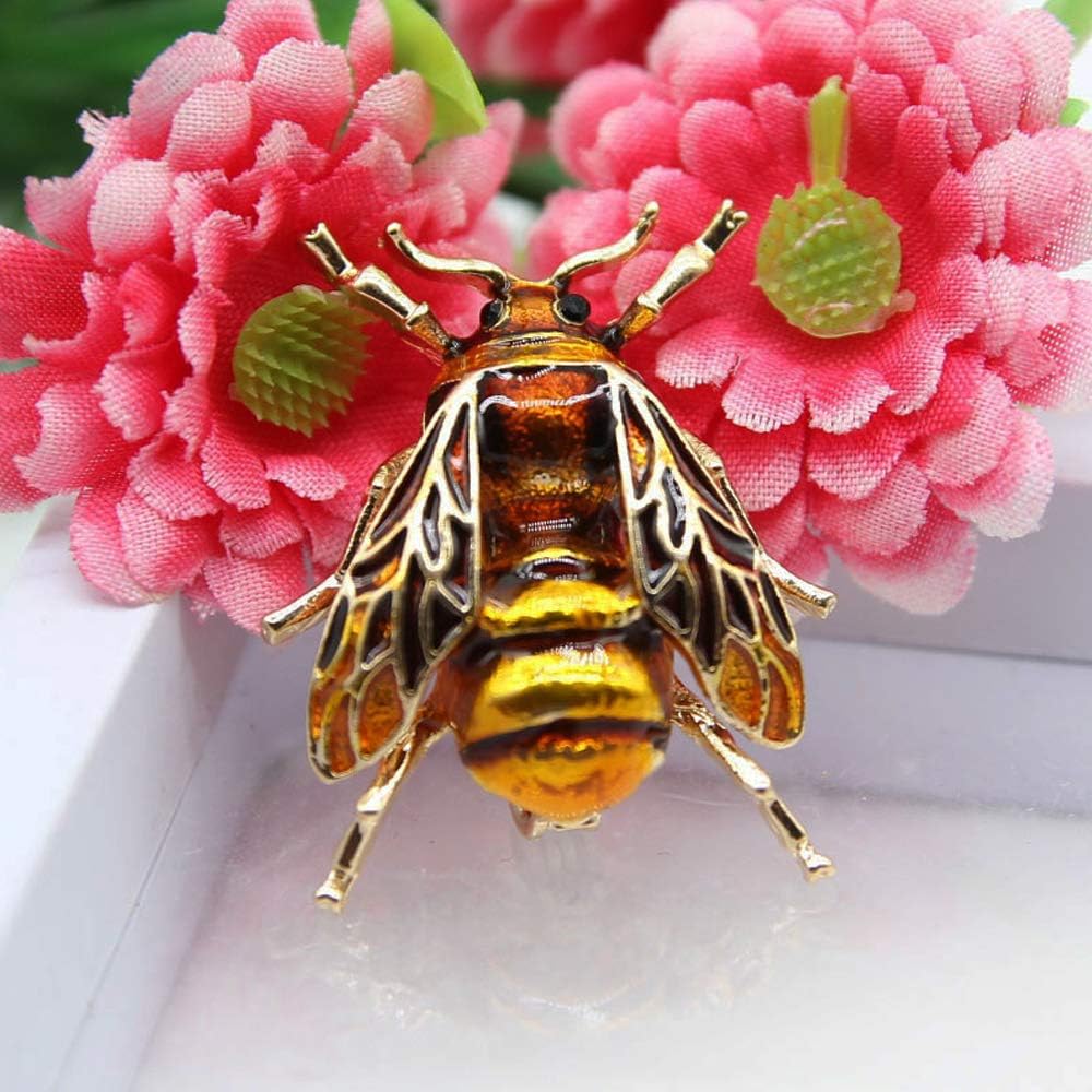 CAILI 3 Bee Brooch, Multi-Color Delicate Brooch, Personalized Drop Enamel Craftsmanship,Perfect Decoration for Ladies and Men (Yellow,White and Green) - Image 5