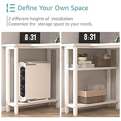 Lufeiya White L Shaped Computer Desk with Drawers