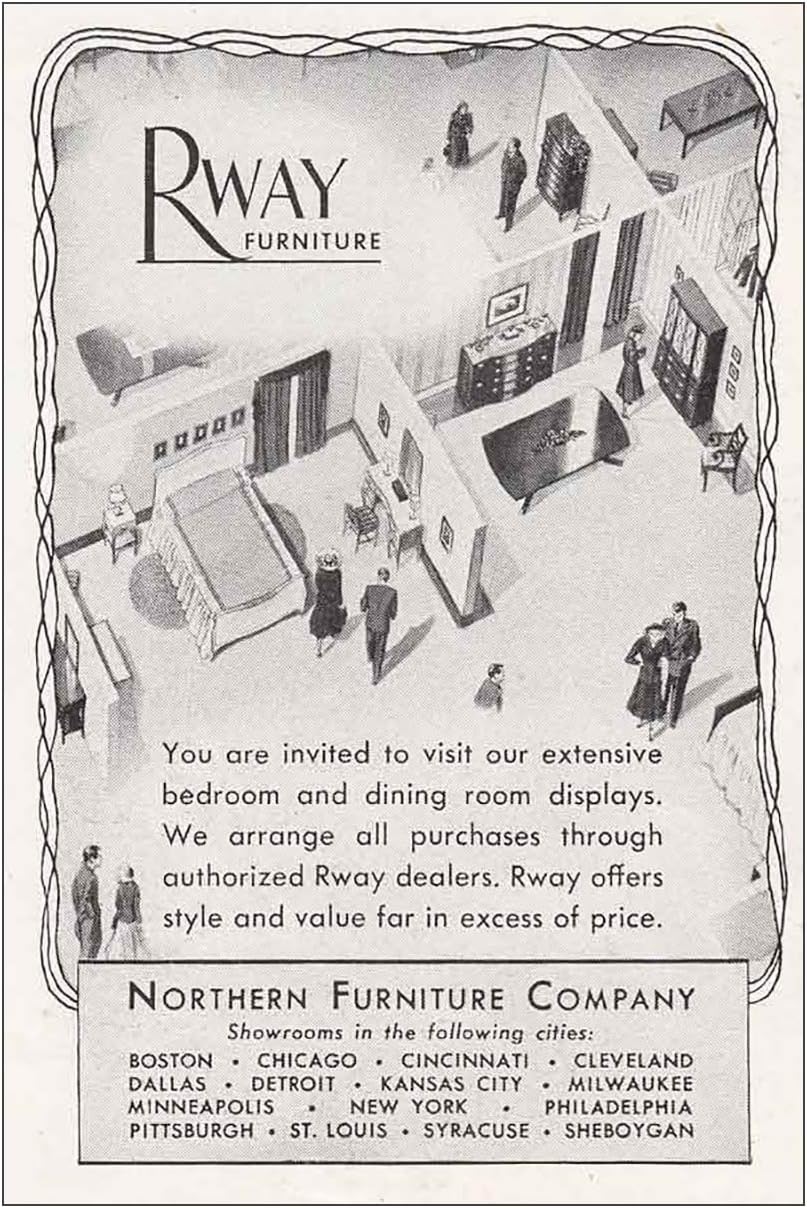 RelicPaper 1949 Rway Furniture, Northern Furniture: Bedroom, Rway Furniture, Northern Furniture Print Ad