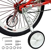 Little World Bike Adjustable Stabilizer Training Wheels for 20 Inch Bike | Fits 18/20/22 inch bikes, heavy duty steel, adjustable bracket, supports up to 100 lbs, for kids and adults, 1 Pair, Sliver