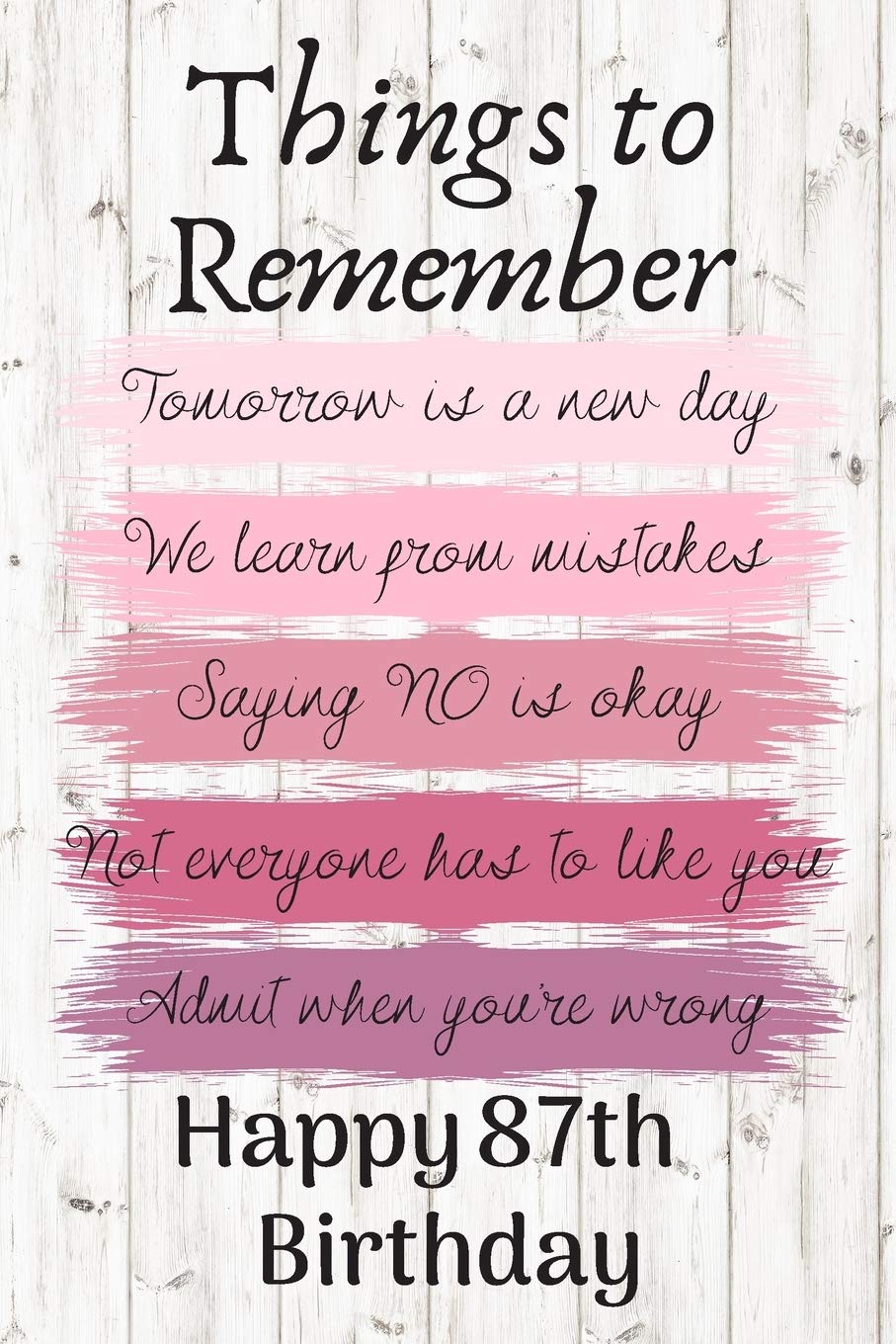 Things To Remember Tomorrow Is A New Day Happy 87th Birthday Cute 87th Birthday Card Quote Journal Notebook Diary Greetings Appreciation Gift 6 X 9 110 Blank Lined Pages Publishing Ela 9781088541777 Amazon Com Books