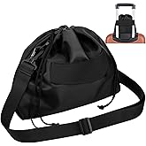 Homakover Small Travel Neck Pillow Bag for Memory Foam Travel Pillow,Luggage Travel Pillow Drawstring Bag Carrying Case with Trolley Sleeve&Adjustable Strap,Easily Attaches to Luggage,Backpacks