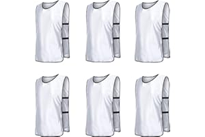 RE-HUO 6 Pack Scrimmage Vests/Sport Basketball Pinnies/Soccer Bibs for Kid and Adult
