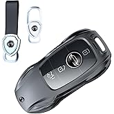 Fajocru Mercedes Key Fob Cover - Zinc Alloy & Leather Keychain, Compatible with A-Class C-Class E-Class S-Class CLA CLS GLC GLE AMG