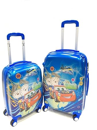 18+22 inch 360 Rotating Lagguge Wheels Bag, Printed Pattern Non-Breakable Boys/Kids Trolley Bag- Multi-Colour by Exclusive fashion luggage(Cars)