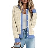 Bashafo Cardigan Sweaters for Women Long Sleeve Loose Fit Cardigans Open Front Button Down Knit Outwear