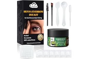 Comdian Henna Eyebrow Tint Kit, Natural Henna Eyebrow Dye Powder 15 Grams, Professional Hair Spot Color Kit for Home and Salon Use Dark Brown