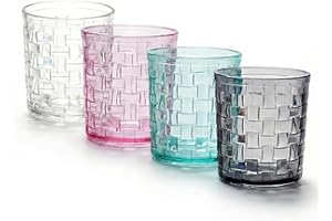 4 Pieces Bathroom Tumblers Toothbrush Cups, Unbreakable Plastic Mouthwash Cups Set, Reusable Water Tumblers Toothbrush Holder