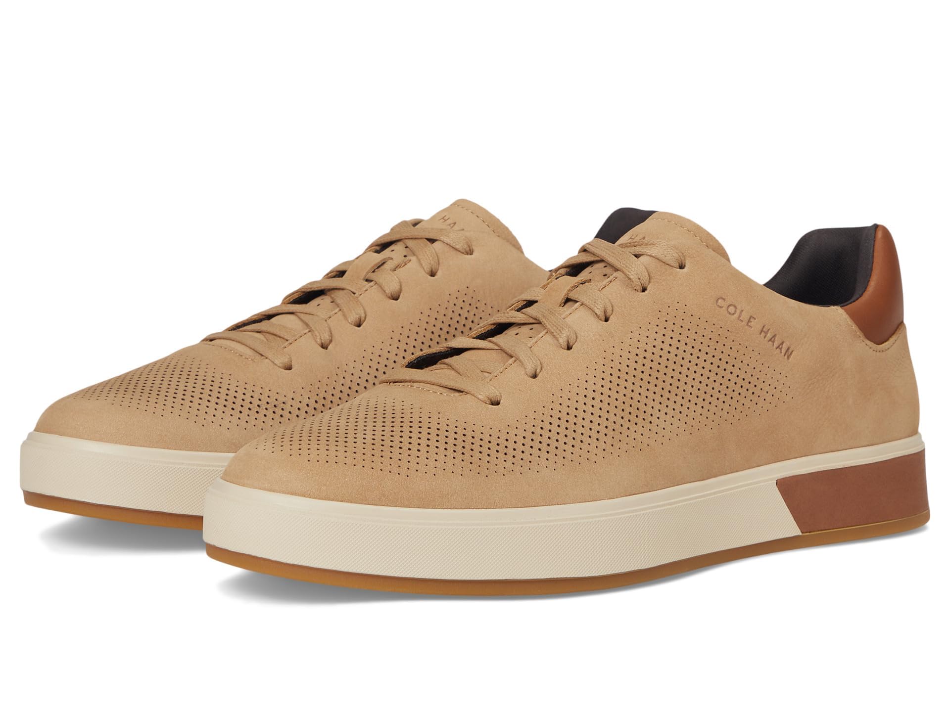 Photo 1 of Cole Haan Men's Grandpro Angleace Sneakers, Farro Nubuck/New Caramel/Oat, 9-M US