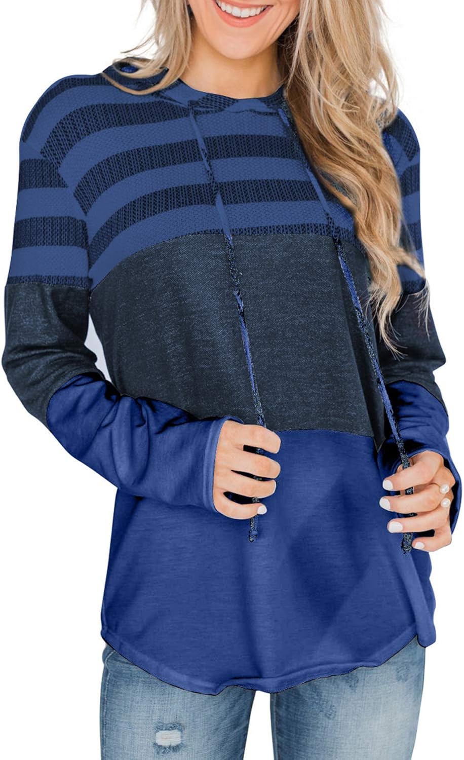 womens striped sweatshirt