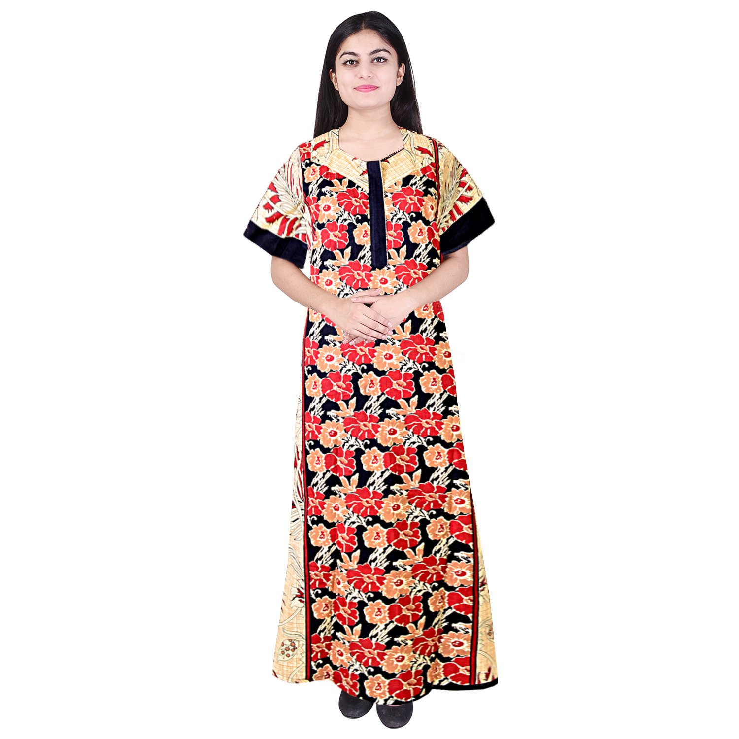 jwf women's cotton nighty(blue_free size)