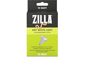 Zilla 100109925 Reptile Terrarium Heat Lamps Infrared Bulb, White Spot, 75W