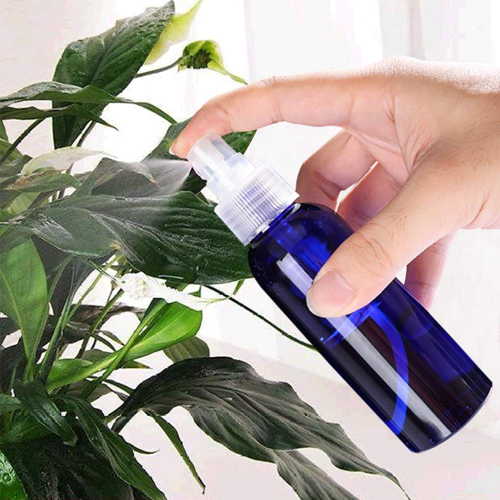 Fine Mist Spray Bottle 5Pcs 3.4oz/100ml Blue Travel Bottles With 5 Contain Caps Leak Proof for Makeup Cosmetic Containers (BLUE) : Beauty