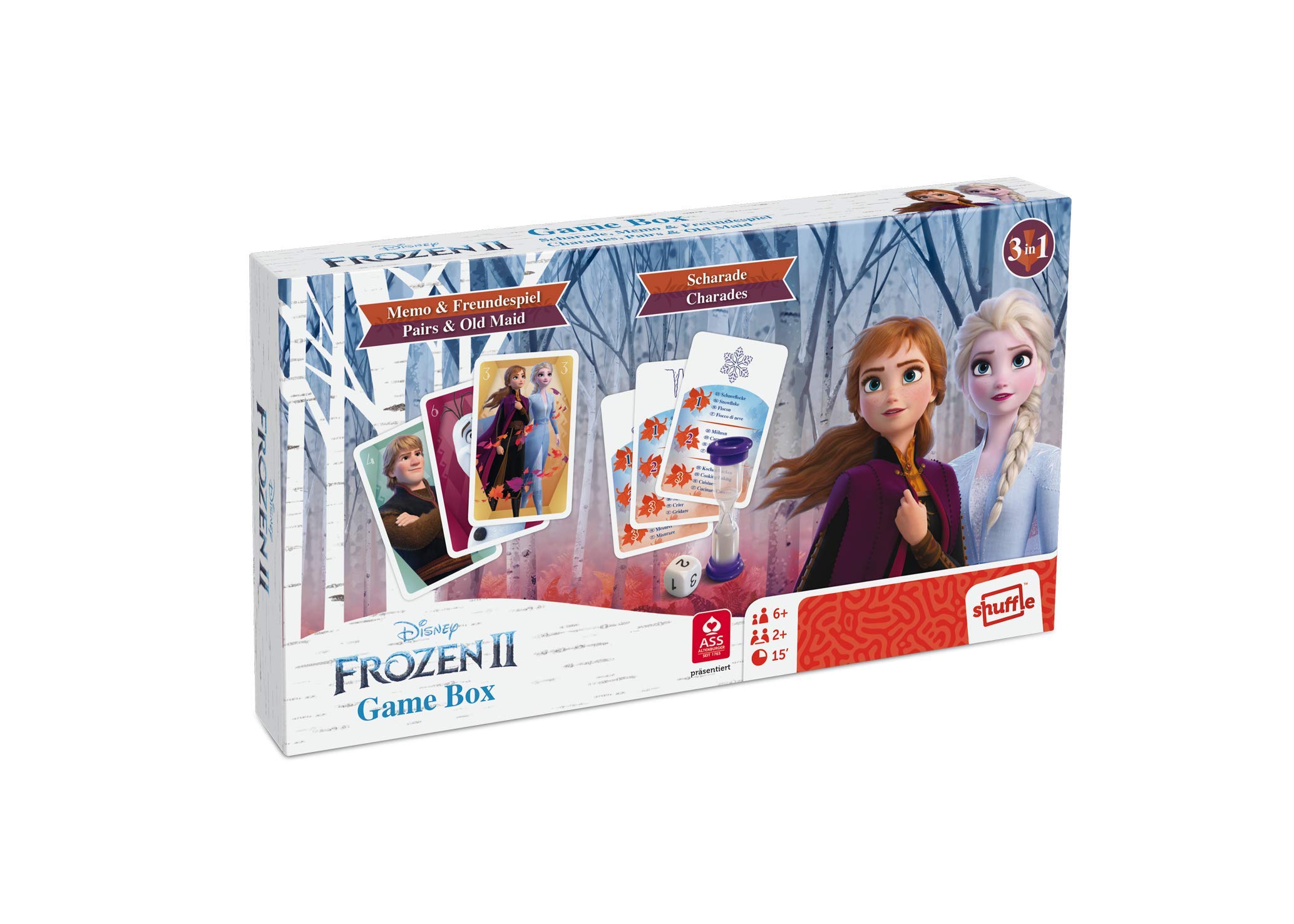 Frozen 2 Game Box, Enjoy Card Games Pairs, Old Maid and Charades, For 2+ Players, Ages 6+