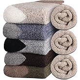 Heatuff Men's Winter Wool Socks Thermal Warm Soft Crew Socks (5 Pairs)