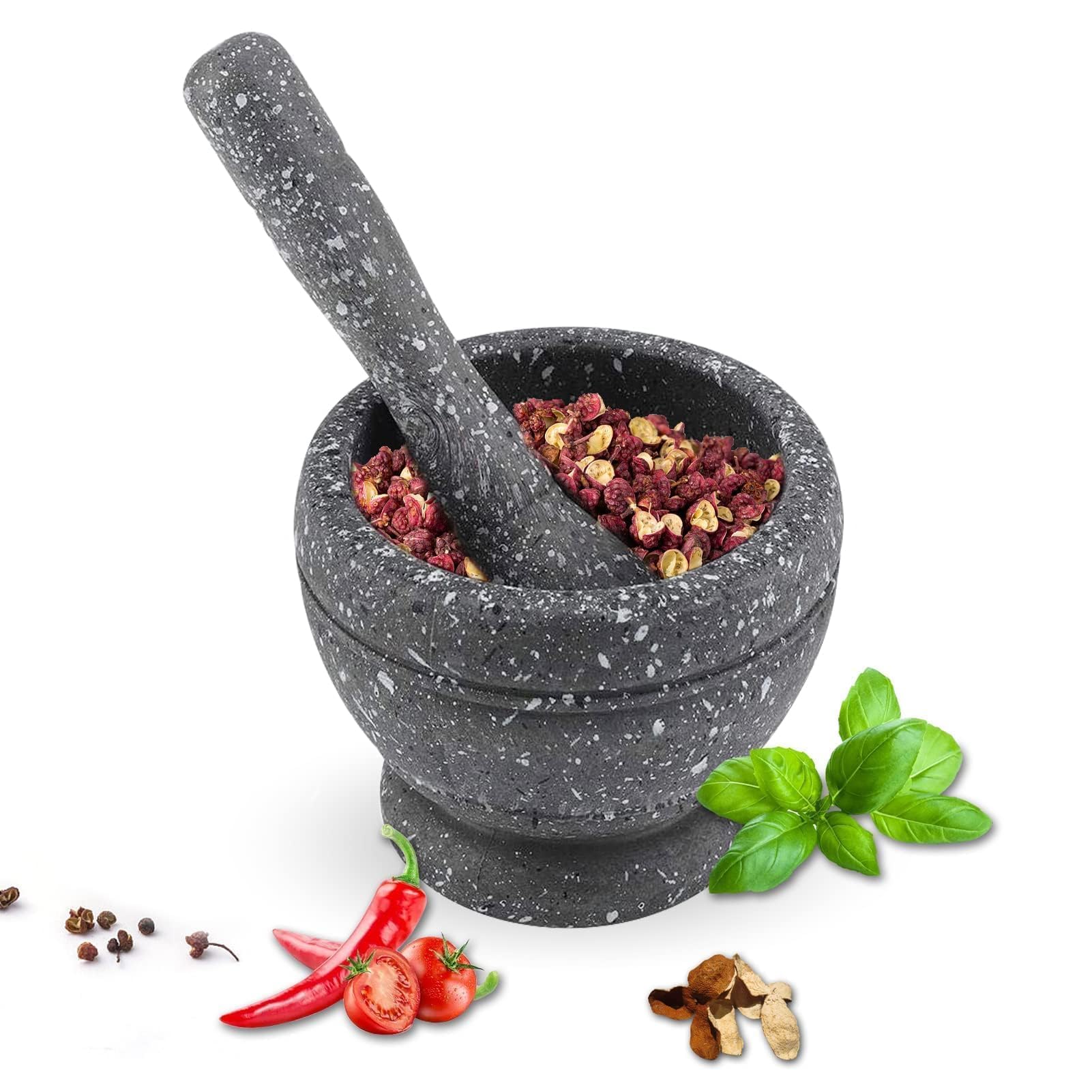 Mortar and Pestle Set PP Pestle and Mortar Set Small 4.33in Spice Seed Salt and Pepper Crusher Grinder Grinding Paste for Crushing Pills Spices Coffee Beans Tea Leaves Kitchen Tool