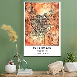 Fond Du Lac Map Poster, Wisconsin Map Art