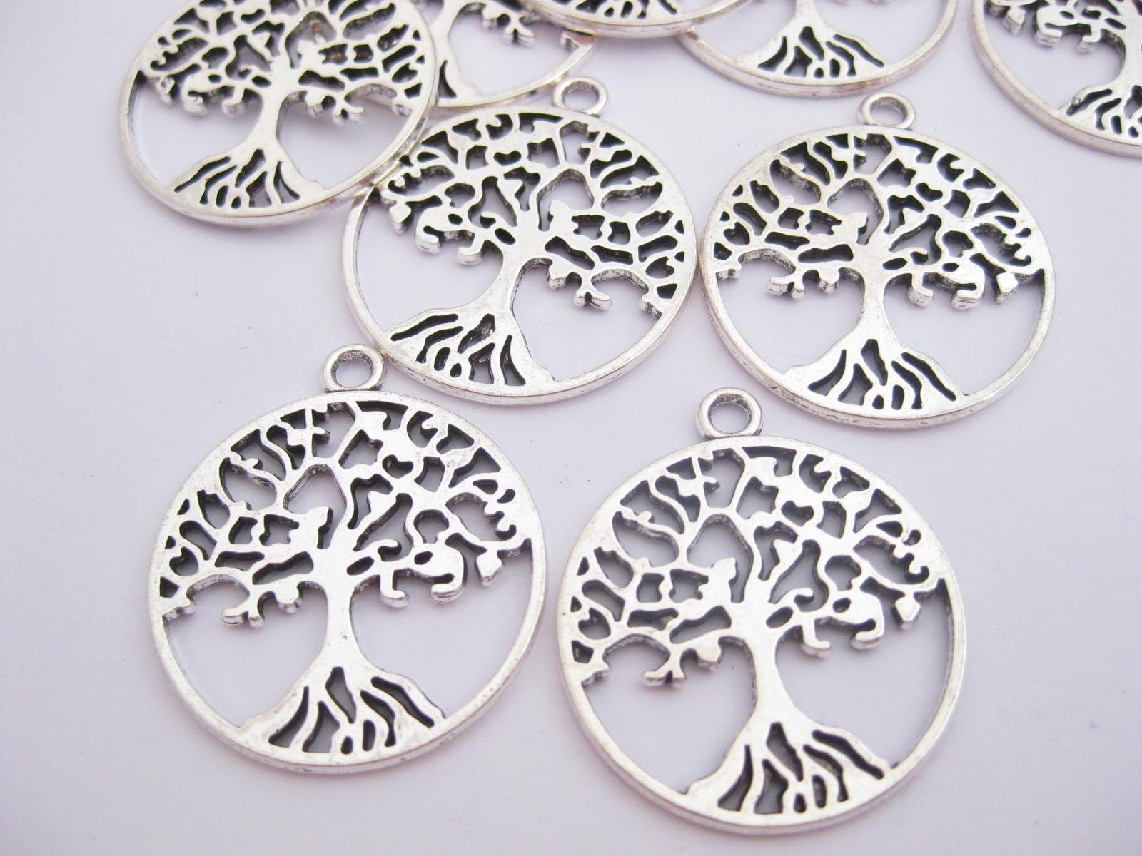 6 Tibetan Style Tree Design Charms/Pendant 29mm x 25mm. CH064