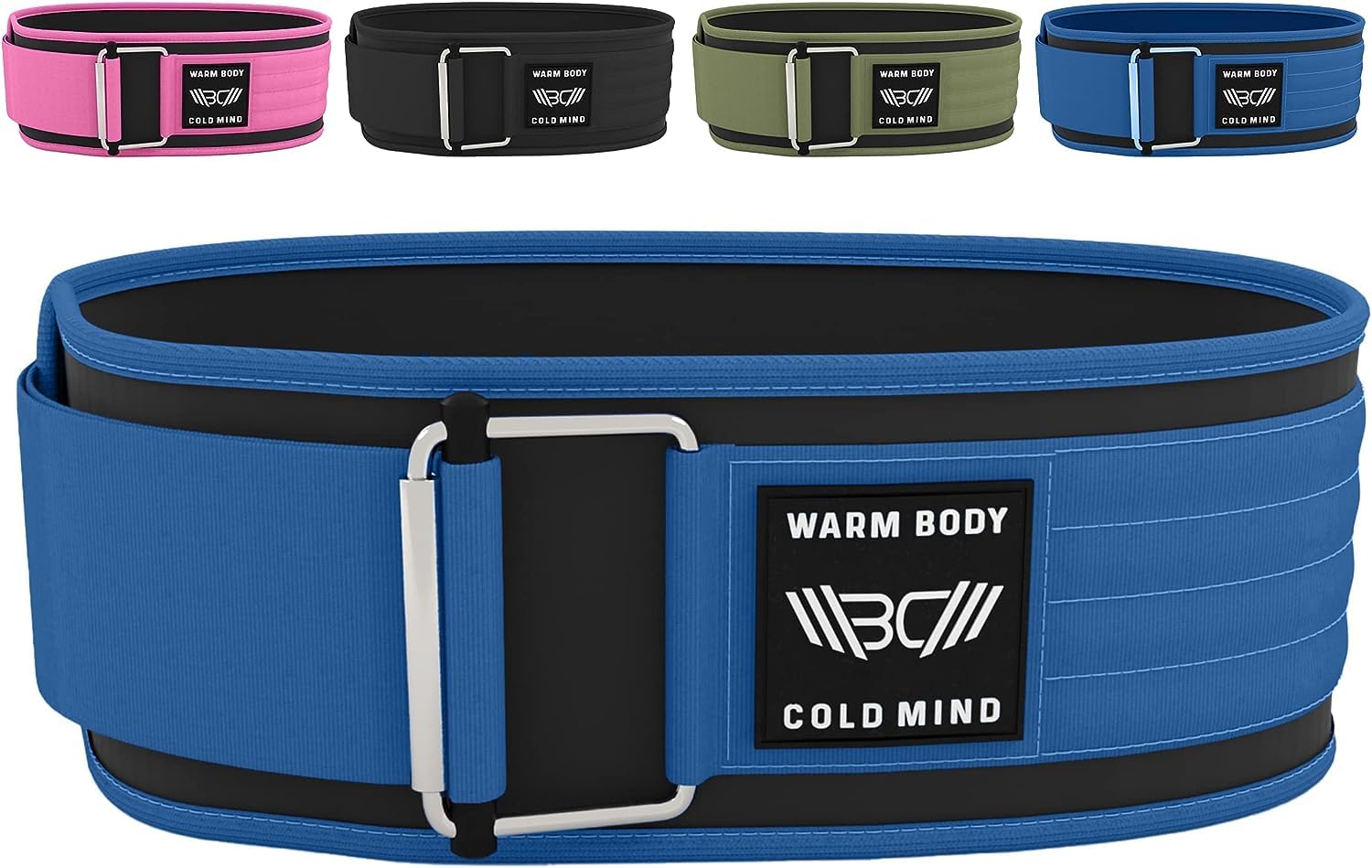 WARM BODY COLD MIND 4" Weight Lifting Belt 2.0 - Perfect for Olympic Weightlifting, Squats, Deadlift, Powerlifting - Gym Back Support for Men and Women