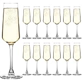 UMEIED 7.5 Oz Champagne Flutes Set Of 12, Long Stemmed Crystal Clear Champagne Flute Glass Set, Sparkling Wine Glasses for Home Party Wedding Birthday Housewarming Gifts