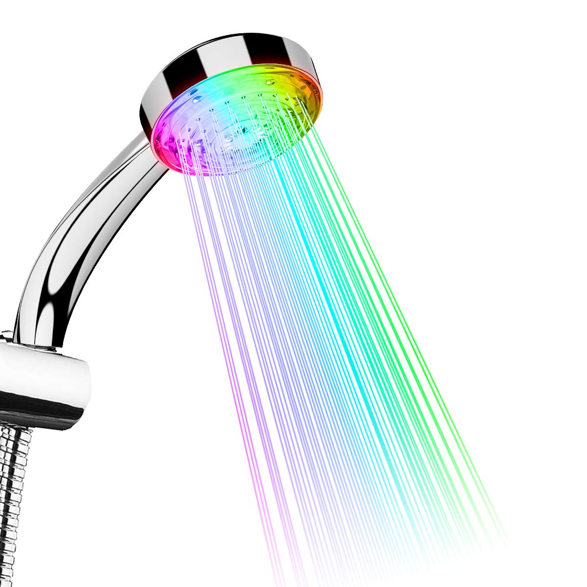 TankerStreet Bright LED Shower Head 7 Colours Automatic Changing Handheld Shower Head Detection Tap Safe Beautiful and Practical Bathroom Nozzle Decoration 26.5 x 9.5 x 6.5 cm