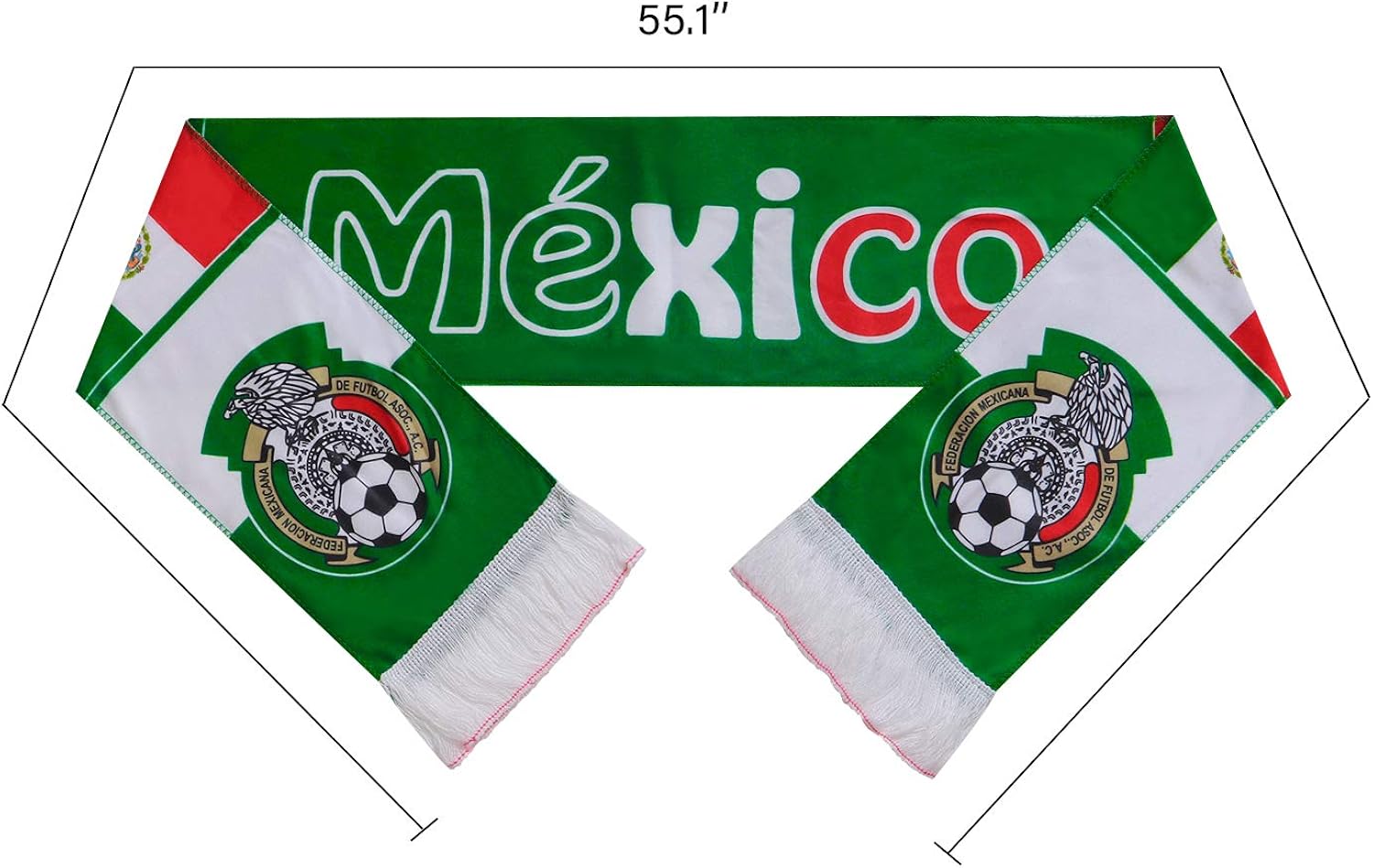 Mexico 2018 World Cup Fans Scarf National Team Scarf Flag Banner Football Cheerleaders Scarves : Clothing