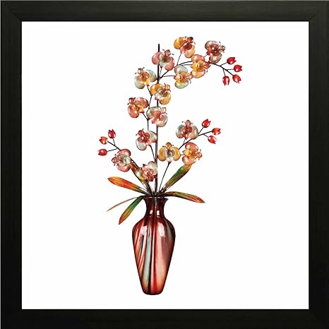 Printelligent Wall Decor Tall Vase With Flowers Framed 10 Inch X