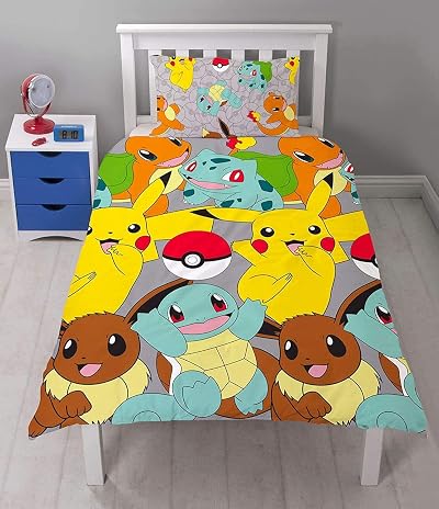 Pokemon Catch' Single Duvet Set Repeat Pattern 200cm x 135cm