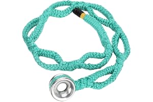 JOYTRADE Rigging Ring Sling Rope 40203, 3/4” × 6' Arboart Rope Sling with 28mm Inner Diameter Aluminum Rigging Ring, 7-Pocket Regulate, 12 Strand Green Polyester, 14600 Lbs Mbs