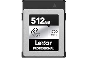 Lexar 512GB Professional Silver SE CFexpress Type B Memory Card, for Photographers, Videographers, Up to 1700/1250 MB/s, 8K V