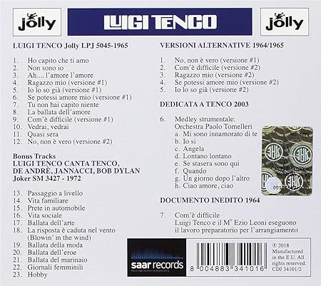 Luigi Tenco L Uomo E L Artista 80 Anniversario Amazon Com Music