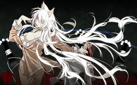 Athah Designs Anime Monogatari Series White Hair Nekomonogatari