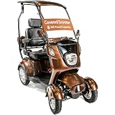 Electric Mobility Scooter for Adults with Canopy and Windshield - 300 lb Capacity 4 Wheel Recreational Power Scooter for Seniors, All Terrain Motorized Chair for Indoors and Outdoors