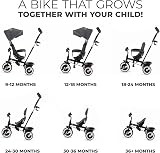 Kinderkraft ASTON Tricycle Baby Push Trike 9m-5y Gray with Parent Handle view 2