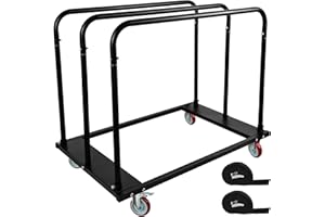 Eastrexon Steel Panel Truck, Drywall Cart w/ 5” PU Swivel Wheels, Heavy-Duty Panel Dolly Cart w/ 1800 LBS Capacity, for Handl