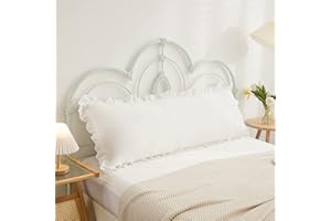 MERRYWORD Boho White Body Pillowcase 20x54in - Ruffled Fringe Decor Sham
