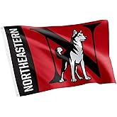 Desert Cactus Northeastern University NU Flag - 3 x 5 Feet Huskies Banner, Indoor/Outdoor Durable Fabric, 100% Polyester Design (Style B)