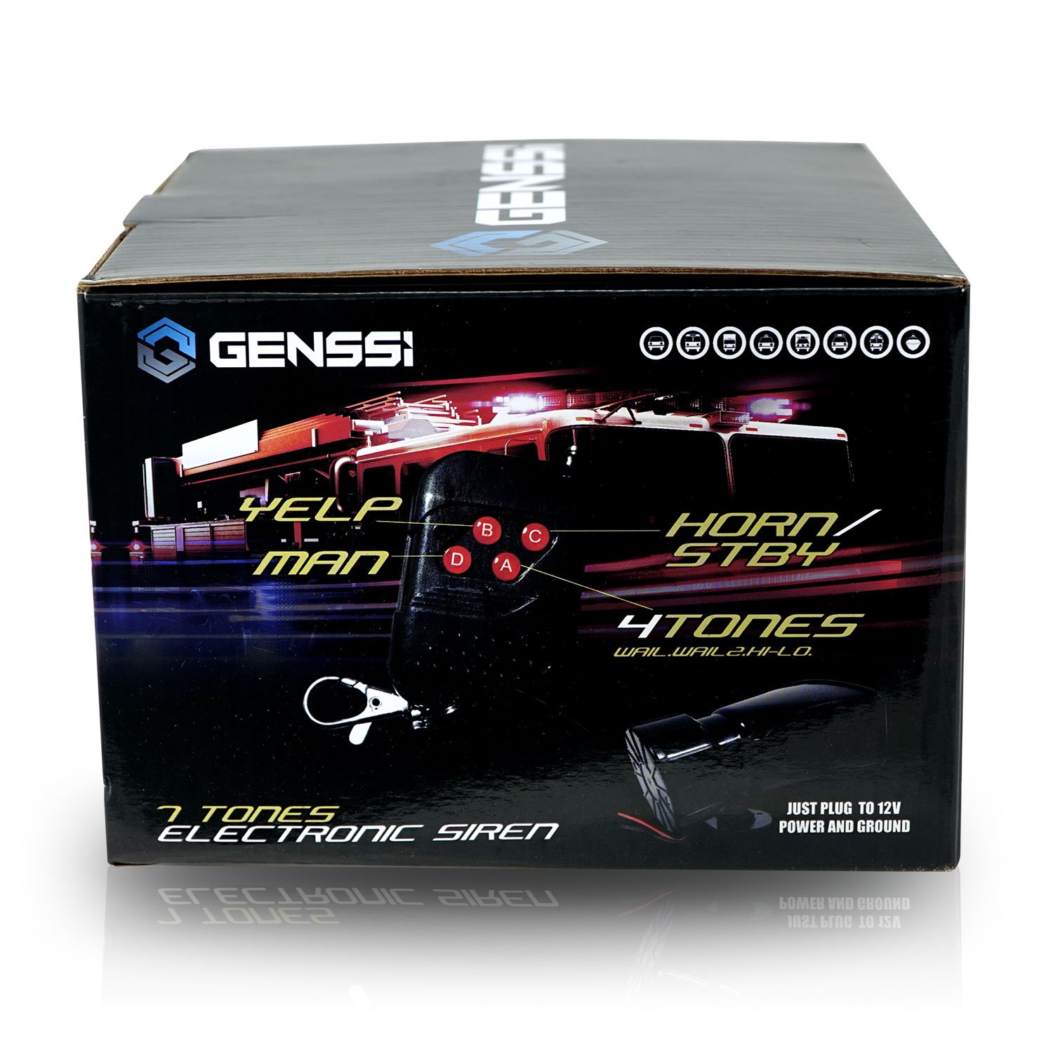 Wireless 7 Tone Electronic Siren Emergency Horn Sound System for Police Cars Fire Trucks with Remote Control