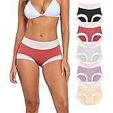 ANLIQI Modal Underwear Women No Show Hipster Panties for Women Pack Workout Full Coverage Briefs Soft Gym Sports Undies
