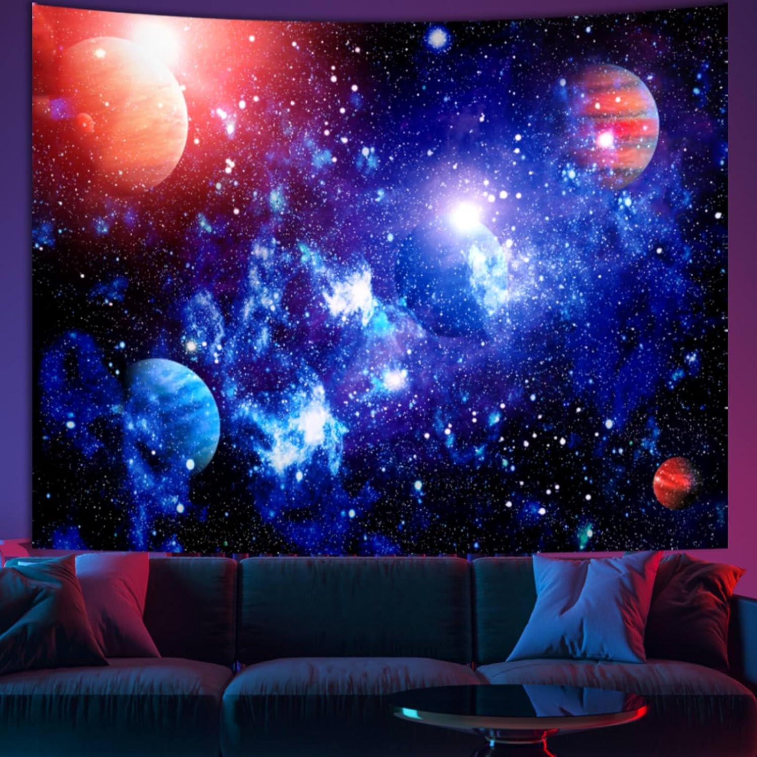 Tapestries - Apdidl Space Tapestry for Bedroom Aesthetic Outer Space Galaxy Night Starry Sky Stars Universe Tapestry Nebula Wall Hanging Backdrop for Living Room Dorm Home Decoration(51'' x 60'')