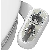 Left Handed Bidet Attachment for Toilet - Self-Cleaning control panel on left side Dual Nozzle (Frontal & Rear Wash) Non-Electric Adjustable Water Pressure, Water Bidet Toilet Seat Attachment