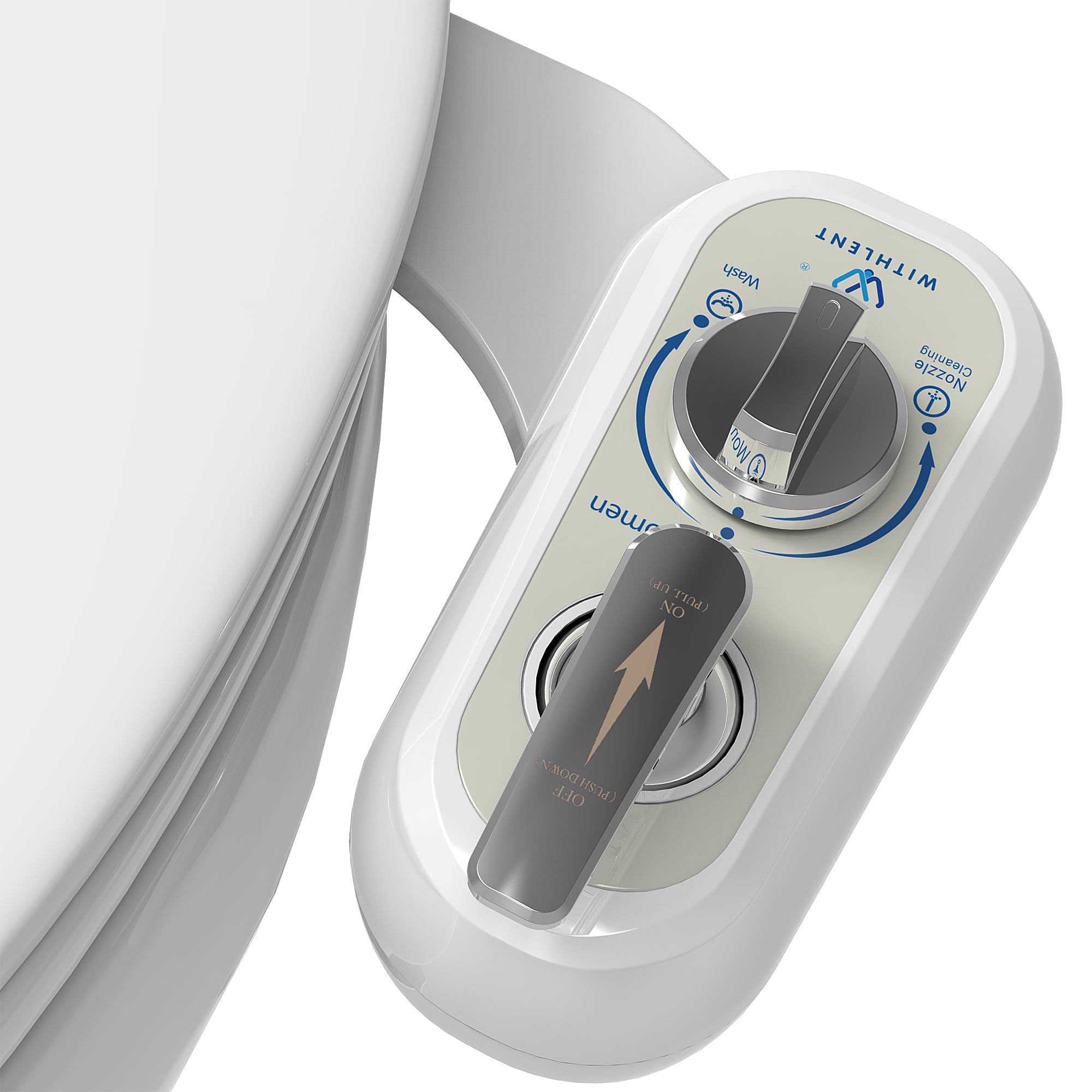 Photo 1 of Left Handed Bidet Attachment for Toilet - Self-Cleaning control panel on left side Dual Nozzle (Frontal & Rear Wash) Non-Electric Adjustable Water Pressure, Water Bidet Toilet Seat Attachment