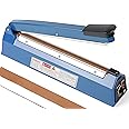Impulse Sealer 16 inch Manual Heat Sealer Machine with Adjustable Heating Mode, ABS Shrink Wrap Bag Sealers for Plastic PE PP Bags, Portable Poly Bag Sealing Machine with Extra Replace Kit (blue)