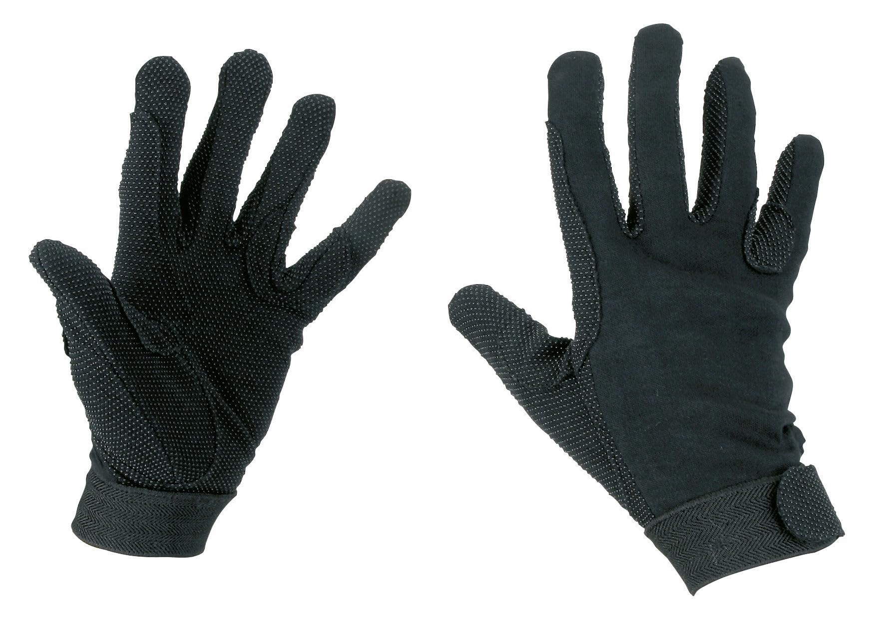 Covalliero Riding gloves, jersey, in black, S, 32606.