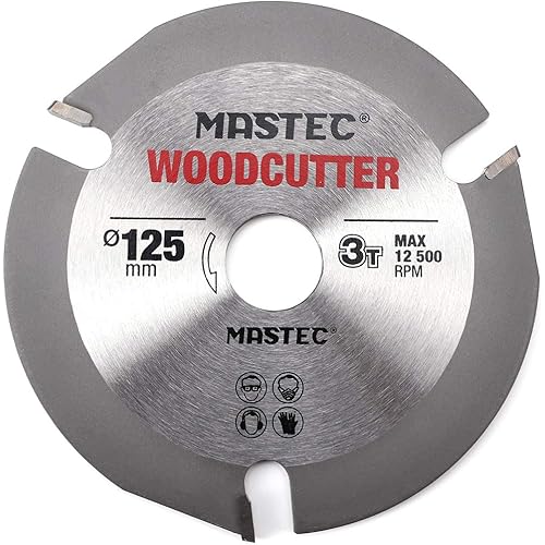 MASTEC 5 Inch angle grinder wood carving disc 3 Teeth with 7/8 Inch Arbor