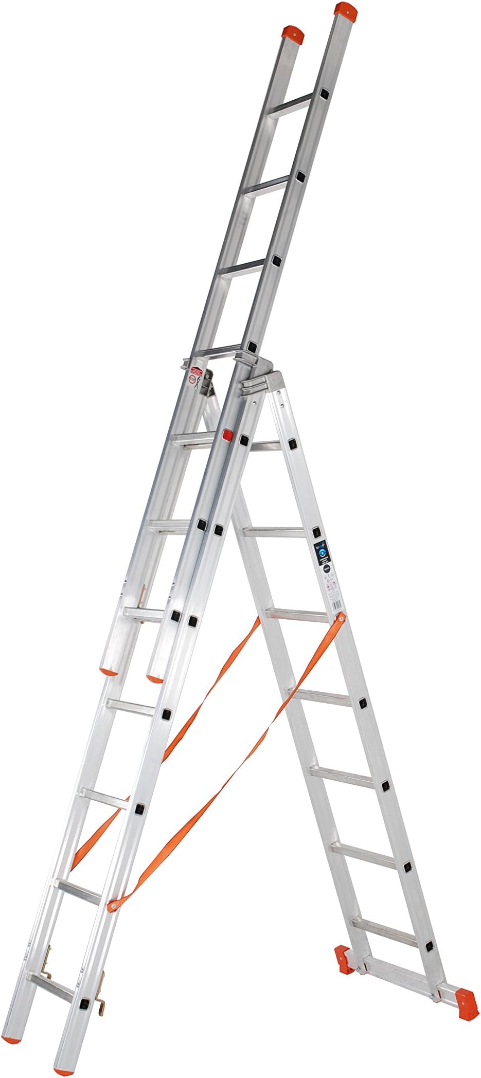 TB Davies Trade 3.6m Triple Section Aluminium Extension Ladders & Combi Step Ladder, 3-Year Warranty, Italian Made, EN133