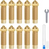 ELEGOO 10pcs 0.4/0.6/0.8/1.0mm Nozzles for Neptune 4 Plus/4 MAX | 3D Printer Brass Hotend Nozzles with Cleaning Kits