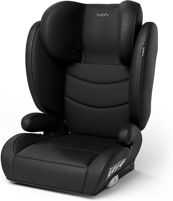 Babify FlexiFit Basic Baby Car Seat - Grupo 2/3 (15-36 kg), ISOFIX, Encosto de cabeça de 13 posições, Dobrável, Capa Lavável, ECE R129, Preto