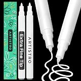ARTISTRO 2 White Acrylic Paint Pens 0.7mm Fine Tip Multisurface